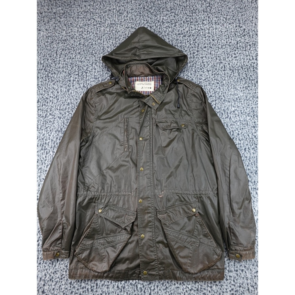 Henrik Vibskov M603 Field Jacket Mens Small Brown Hooded Plaid Lined Cotton